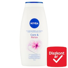 NIVEA Care & Relax ápoló és nyugtatóhatású 2 in 1 hab- és krémtusfürdő 750 ml