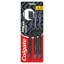 Colgate Zig Zag Charcoal közepes fogkefe 3 db
