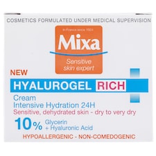 Mixa Hyalurogel Rich hialuronsavval gazdagított intenzíven hidratáló arcápoló, 50 ml