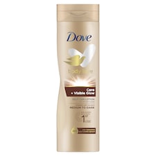 Dove Body Love Care + Visible Glow önbarnító testápoló a közepes-sötét árnyalatú bőrért 250 ml