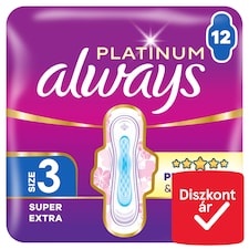 Always Platinum Egészségügyi Betét Super Extra (3-as méret), 12 db Betét