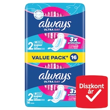 Always Ultra Day Super Egészségügyi Betét (2-es Méret) Szárnyas Betét x 16]