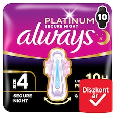 Always Platinum Egészségügyi Betét Secure Night (4-es méret), 10 db Betét