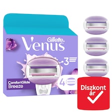 Gillette Venus ComfortGlide Női Borotvabetét Breeze, 4 Borotvabetétek