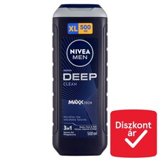 NIVEA MEN Deep Clean 3 az 1-ben tusfürdő testre, arcra, hajra 500 ml