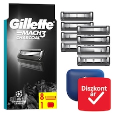 Gillette Mach3 Charcoal Férfi Borotvabetétek, 8 3 Pengés Borotvabetétek