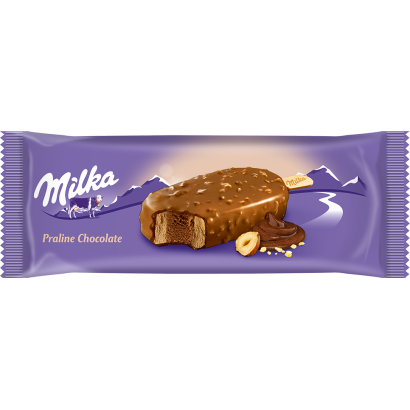 Milka mogyoró jégkrém, közepén tejcsokoládés-mogyoró szósszal 90 ml