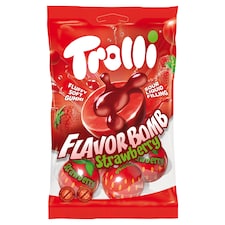 Trolli Flavor Bomb eper ízű gumicukorka 10% töltelékkel 75 g