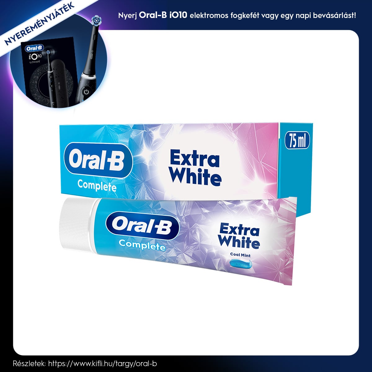 Oral-B Complete Extra White Fogkrém, 2x75 ml