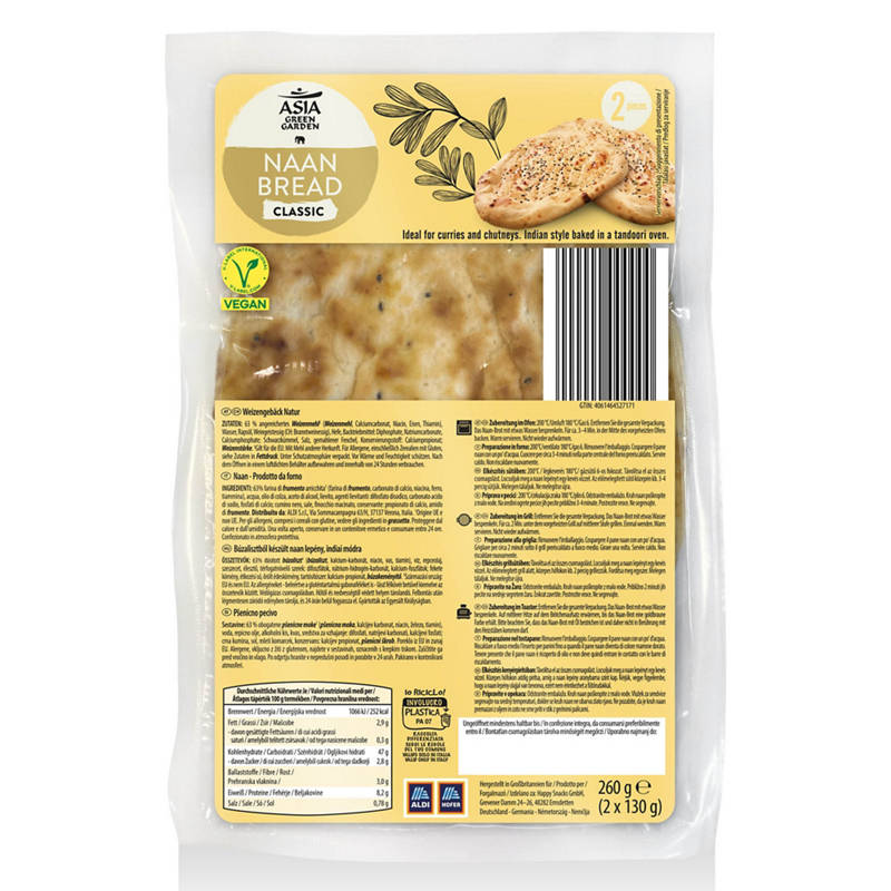 Naan-kenyér, natúr, 260 g