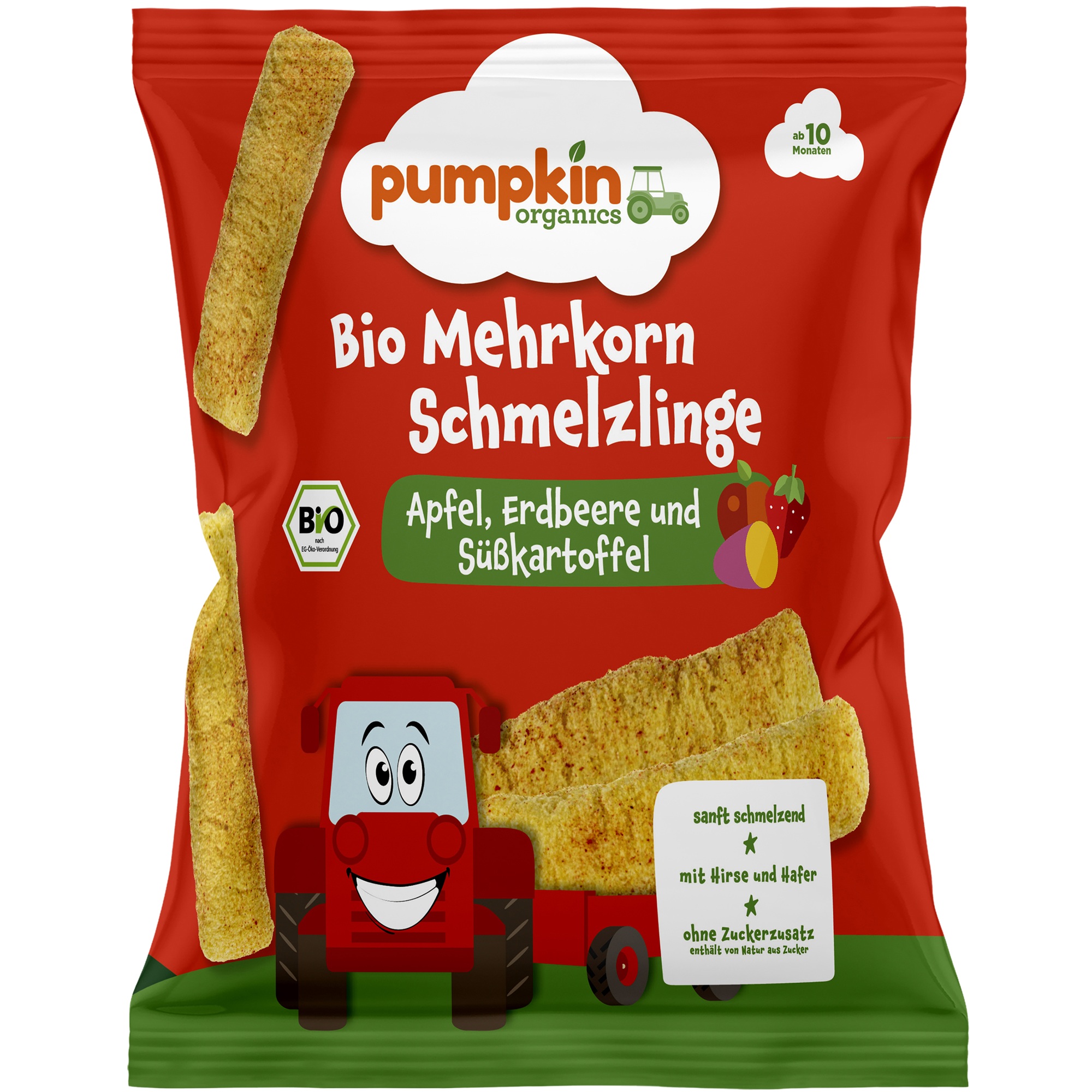 Pumpkin Organics Bio gabonás rudacskák – alma eper édesburgonya 10 hónapos kortól