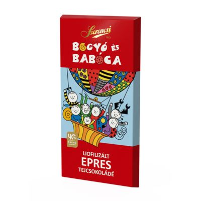 Szerencsi Bogyó és Babóca Liofilizált Eperrel Dúsított Tejcsokoládé 90 g