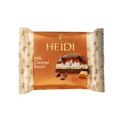 HEIDI Tejcsokoládé Mogyorós és Karamellás Töltelékkel, Keksszel 55 g