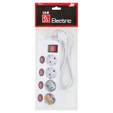 Sky Electric 4-es, többkapcsolós, védőérintkezős háztartási elosztó 1,5 m