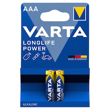 Varta Longlife Power AAA LR03 1,5 V nagy teljesítményű alkáli elem 2 db