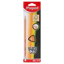 Maped Black' Peps háromszögletű HB grafitceruza radírral 3 db