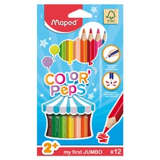Maped Color' Peps Jumbo háromszögletű, vastag színes ceruza készlet 12 különböző szín