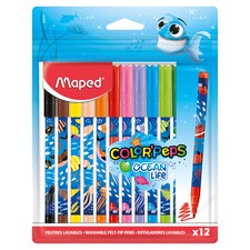 Maped Color'Peps Ocean Life kimosható filctoll készlet, 2 mm, 12 különböző szín