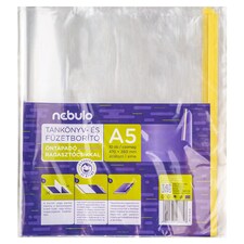 Nebulo sima átlátszó A5-ös tankönyvborító öntapadós ragasztó csíkkal 470 x 260 mm 10 db