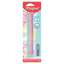 Maped Black'Peps Pastel HB háromszögletű grafitceruza radírral 3 db