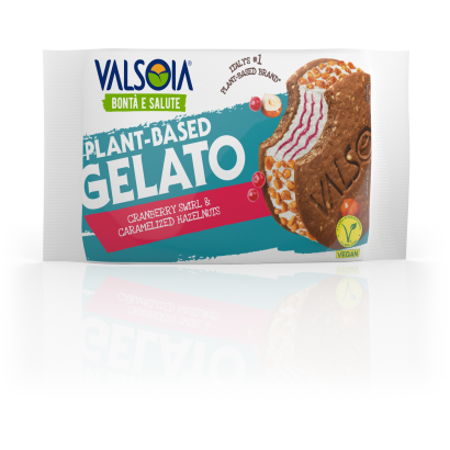 Valsoia kesudió alapú jégkrém B-12 vitaminnal, áfonya szósszal és karamellizált mogyoróval 158 ml