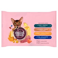 Delickcious teljes értékű szaftos és kiegészítő nedves eledel felnőtt macskáknak 330 g