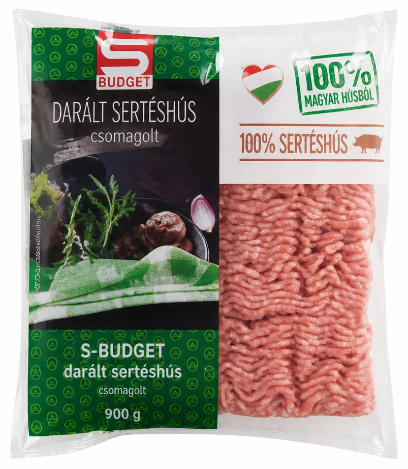 S-Budget darált sertéshús csomagolt