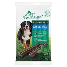 Pet Specialist fogápoló rágórúd mentával és petrezselyemmel nagytestű kutyák számára 7 db 270 g