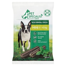 Pet Specialist fogápoló rágórúd mentával és petrezselyemmel kistestű kutyák számára 110 g