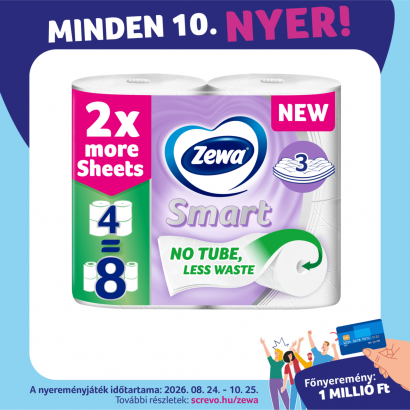 Zewa Smart Coreless toalettpapír 3 rétegű 4 tekercs
