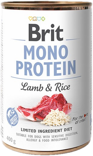 Brit Monoprotein teljes értékű nedves kutyaeledel, bárány és rizs 400g