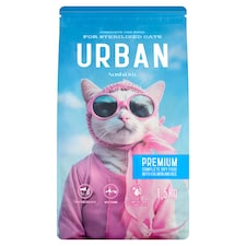 NashiDay Urban teljes értékű száraz állateledel ivartalanított macskáknak lazaccal és rizzsel 1,5 kg