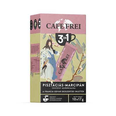 CAFE FREI Versailles-i Pisztáciás-Marcipán Ízesítésű 3 az 1-ben Instant Kávéspecialitás 10 x 17 g