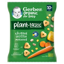 Gerber Organic sárgarépás-babos bio kukoricasnack, 10 hónapos kortól 28 g