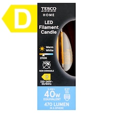 Home E27 ES 470 lm 40 W 2700K LED izzószálas gyertya