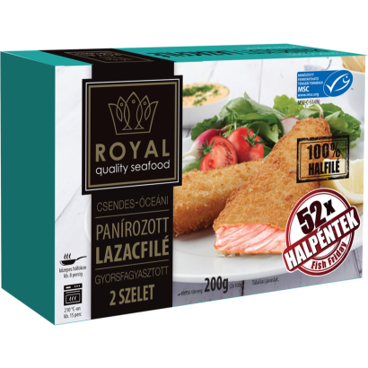 Royal gyorsfagyasztott csendes-óceáni panírozott lazacfilé 2 x 100 g (200 g)