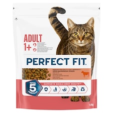 Perfect Fit Adult 1+ marhában gazdag teljes értékű szárazeledel felnőtt macskák számára 1,4 kg