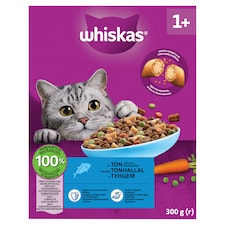 Whiskas 1+ teljes értékű szárazeledel felnőtt macskák számára tonhallal 300 g