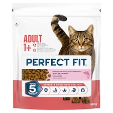 Perfect Fit Adult 1+ lazacban gazdag teljes értékű szárazeledel felnőtt macskák számára 400 g