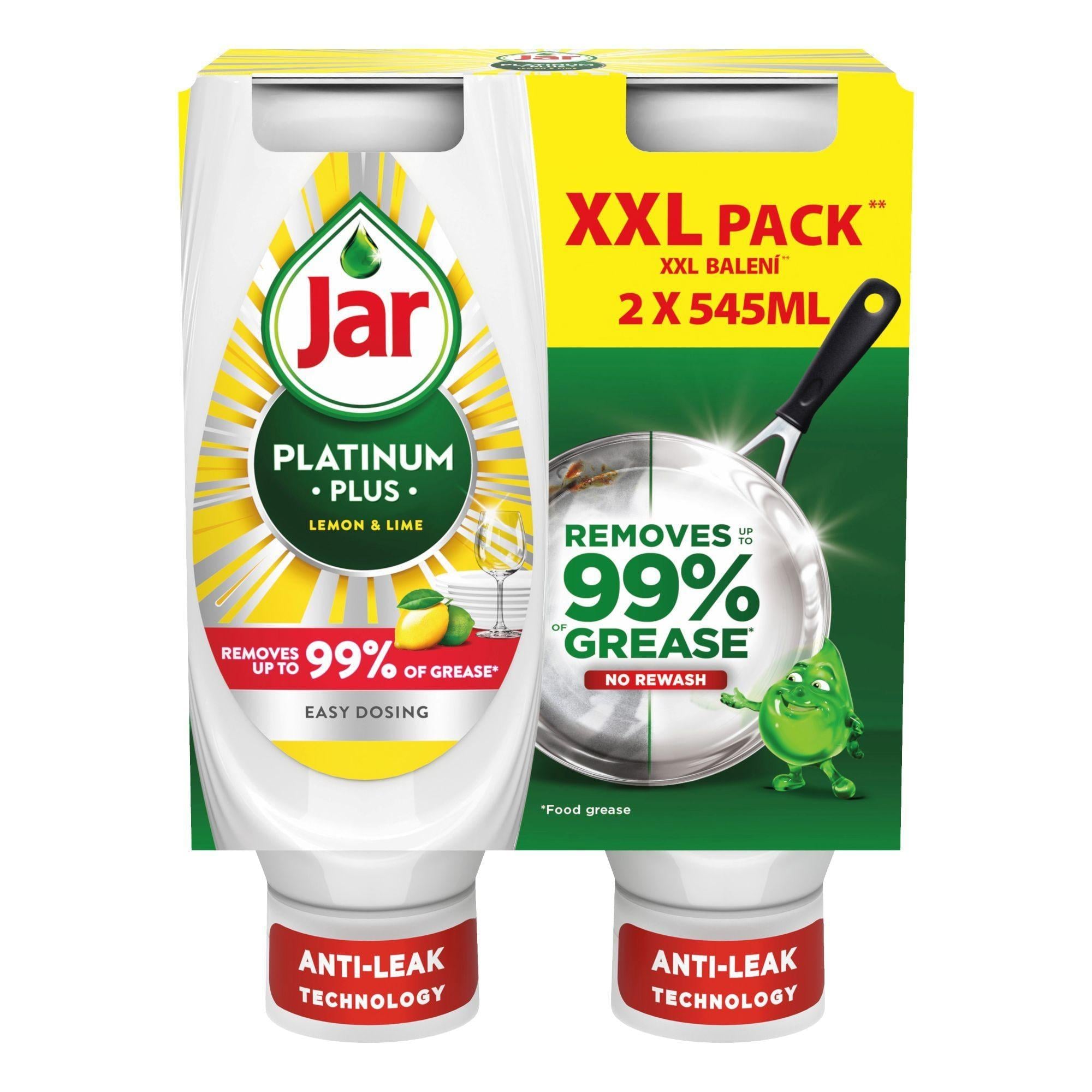 Jar Platinum Plus Mosogatószer Citrom & Lime illattal, 2x545 ml