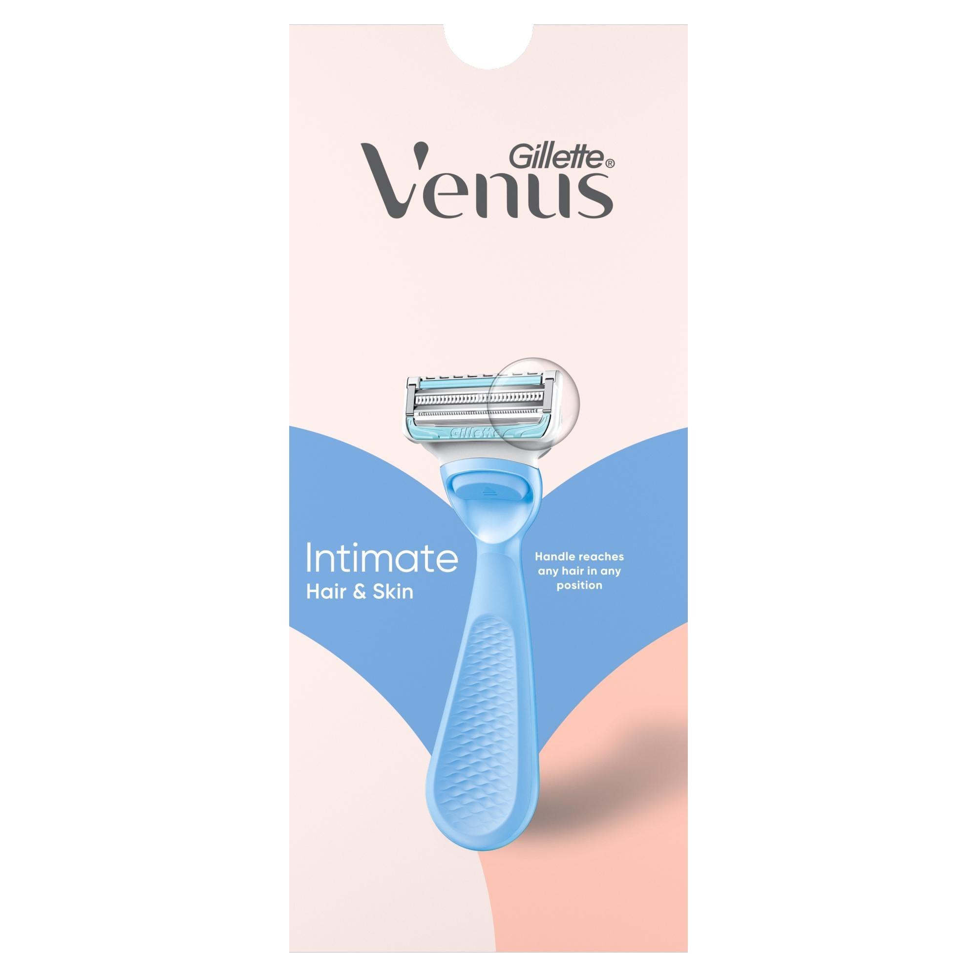 Gillette Venus Női Borotva Az Intim Területekhez, 5 db Borotvabetéttel és Fali Borotvatartóval