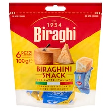 Biraghi Biraghini snack kemény, félzsíros sajt 6 x 16,67 g (100 g)