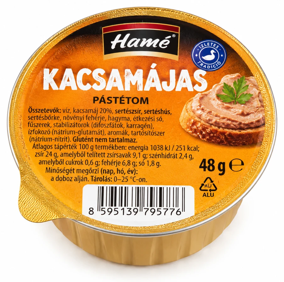 Hamé kacsamájas, libamájas, tonhalas pástétom, pikáns tonhalas pástétom
