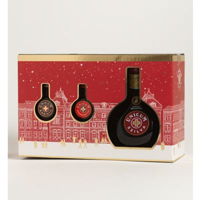 Unicum Szilva Gyógynövénylikőr Fémdíszdobozban 32% 500 ml