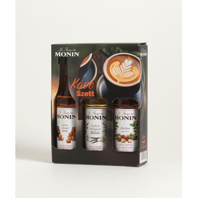 MONIN Kávészirup-válogatás Díszdobozban 3 x 250 ml