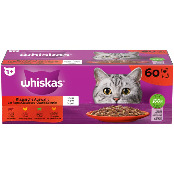 Whiskas klasszikus alutasakos macskaeledel válogatás (60x85g)