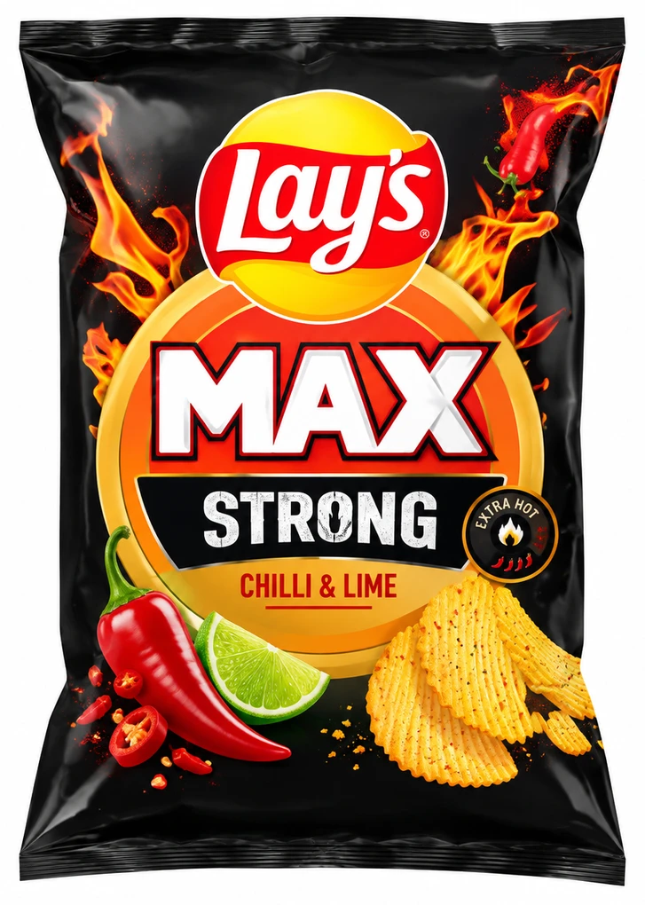 Lay's Chips sajtos, tejfölös-snidlinges, Strong Chilli & Lime