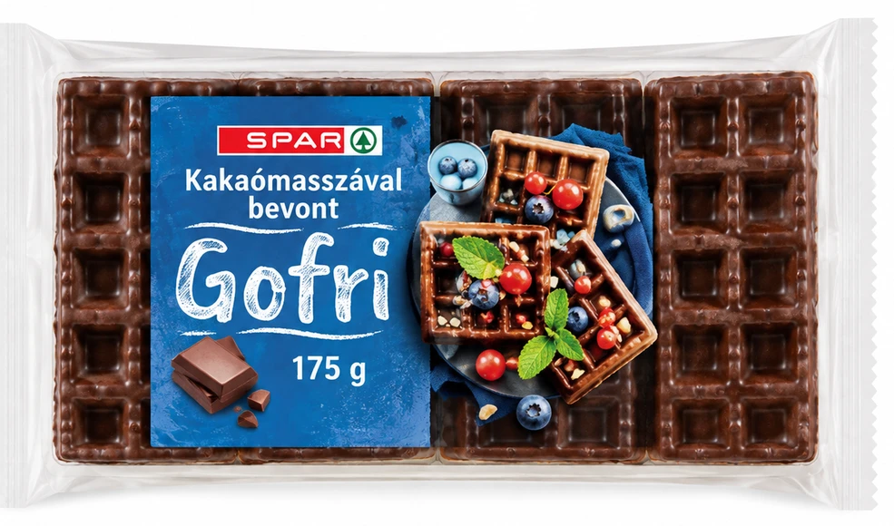 SPAR kakaómasszával bevont gofri