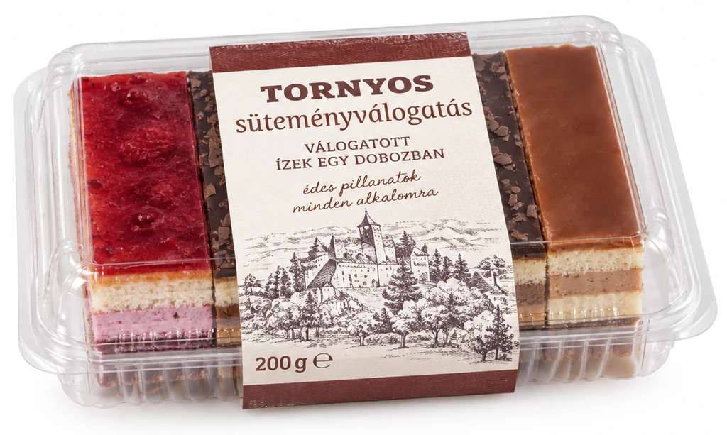 Tornyos süteményválogatás