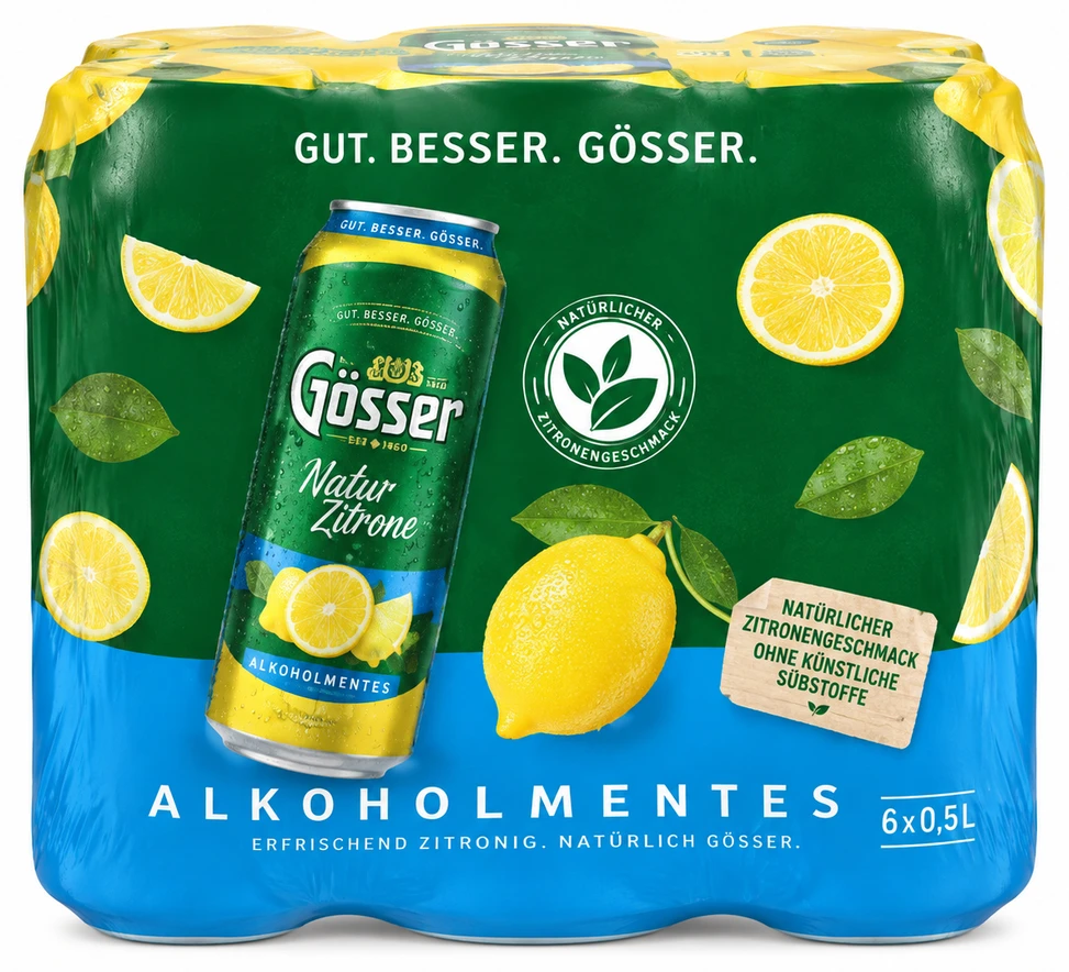 Gösser Natur Zitrone citromos, alkoholmentes sörpack